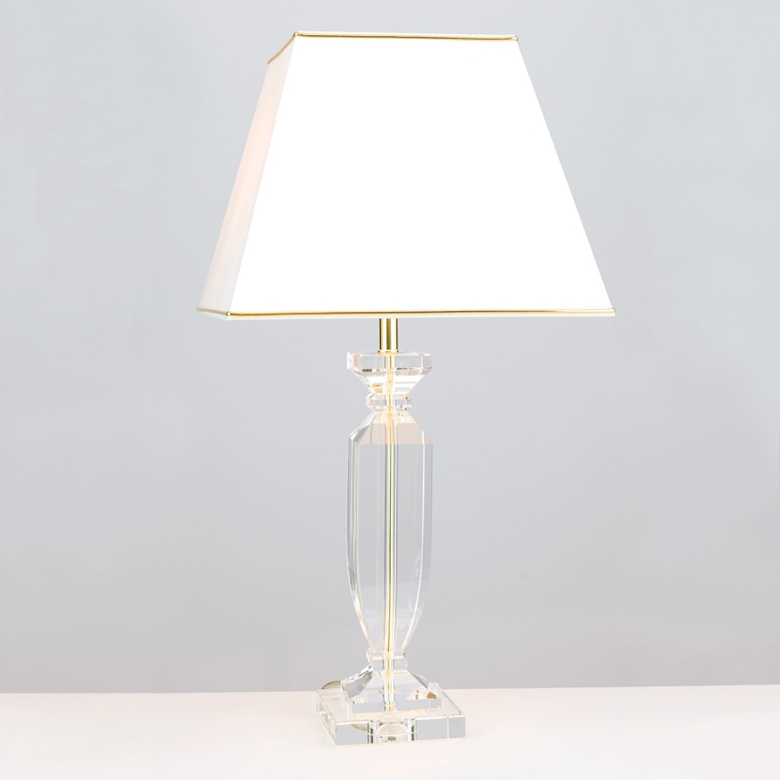 Kristall-Tischleuchte POKAL 1xE27/60W/230V cremefarben/klar