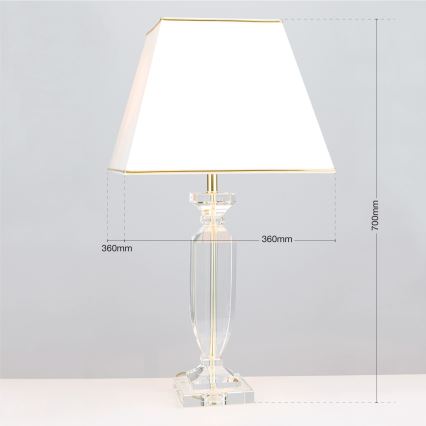Kristall-Tischleuchte POKAL 1xE27/60W/230V cremefarben/klar