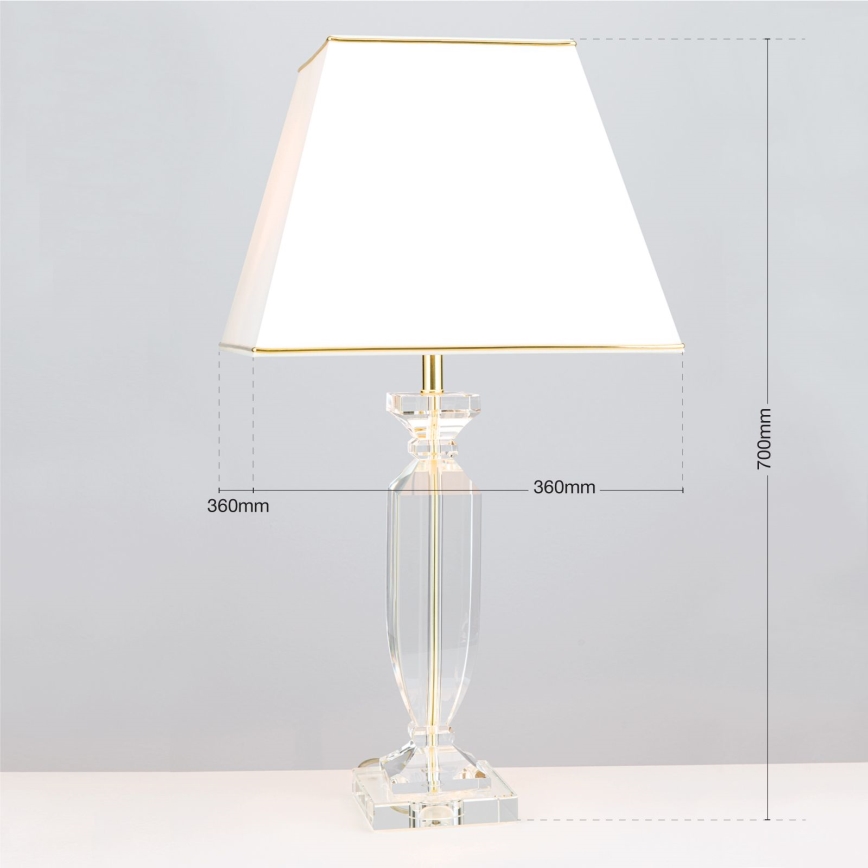Kristall-Tischleuchte POKAL 1xE27/60W/230V cremefarben/klar