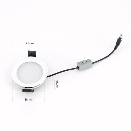 Dimmbarer LED-Einbaustrahler für Badezimmer OFFICE LED/10W/230V 3000/4000/6000K Ø 9,5 cm UGR19 IP44 weiß