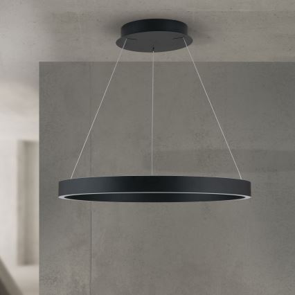 LED-dimmbare Pendelleuchte an Seil KOLK LED/60W/230V 2700/3000/4000K Ø 60 cm schwarz