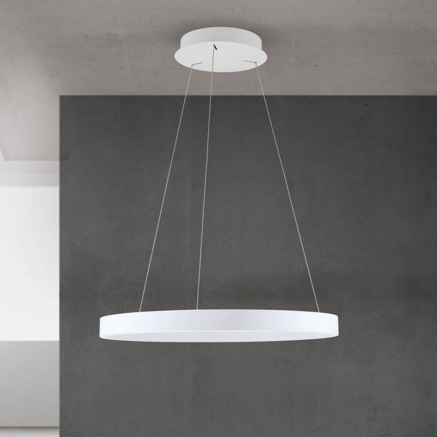 LED dimmbare Pendelleuchte mit Seilaufhängung KOLK LED/60W/230V 2700/3000/4000K Ø 60 cm weiß