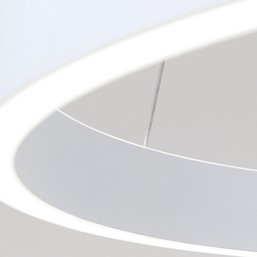 LED dimmbare Pendelleuchte mit Seilaufhängung KOLK LED/60W/230V 2700/3000/4000K Ø 60 cm weiß