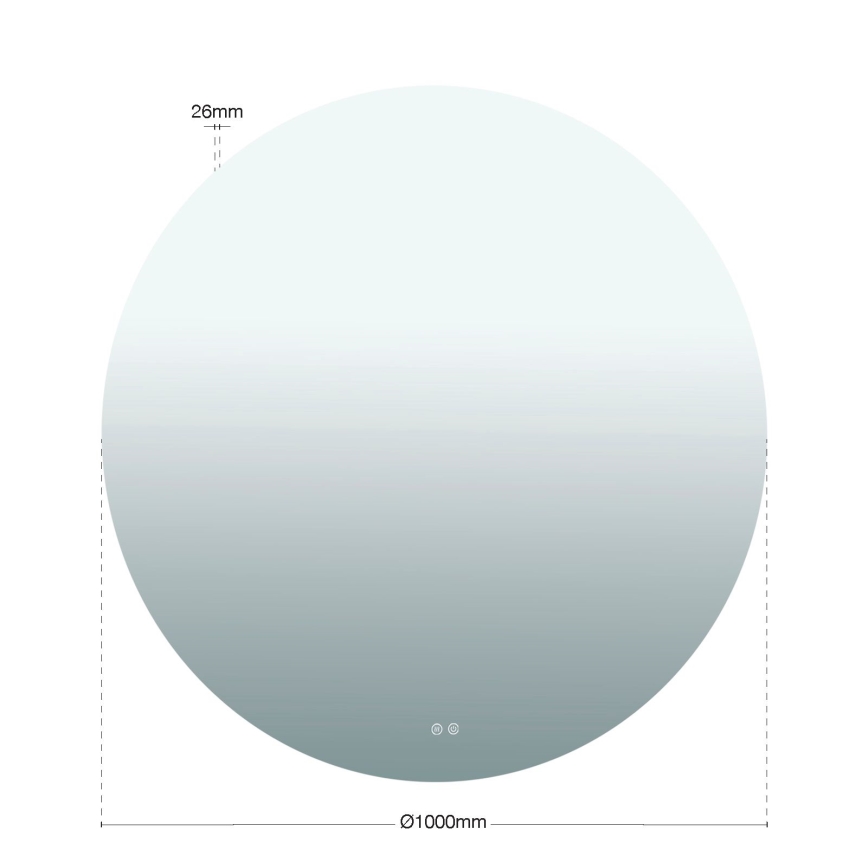 Beheizter LED-Wandspiegel für das Badezimmer mit integrierter Beleuchtung FOCUS LED/30W/230V 3000/4200/6000K Ø 100 cm IP44