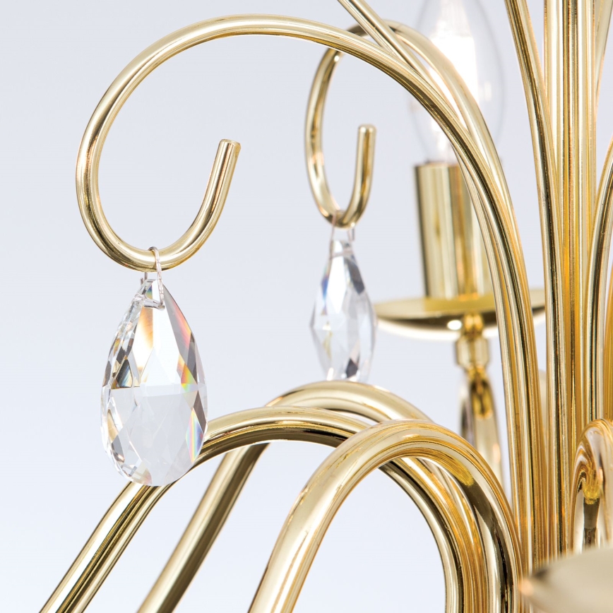 Kristall-Kronleuchter an Kette ALESSIA 8xE14/40W/230V golden