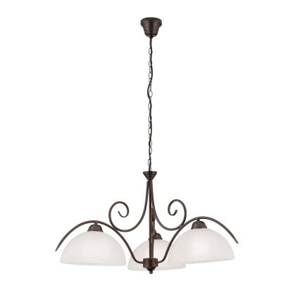 Orion - Pendelleuchte an Kette RULA 3xE27/40W/230V Ø 70 cm weiß/bronze