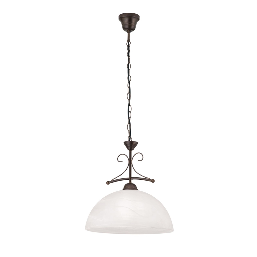 Pendelleuchte mit Kette RULA 1x E27/40W/230V Ø 35 cm weiß/bronze