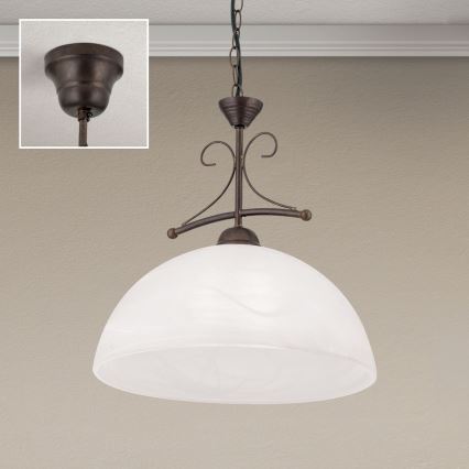 Pendelleuchte mit Kette RULA 1x E27/40W/230V Ø 35 cm weiß/bronze