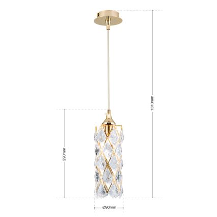 Pendelleuchte RITA mit Kabelaufhängung 1xG9/40W/230V goldfarben