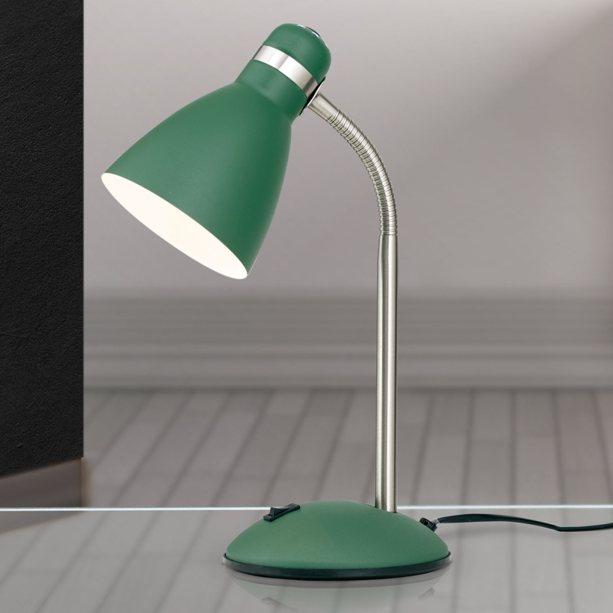 Tischlampe SCHOOL 1xE27/40W/230V grün/mattchrom