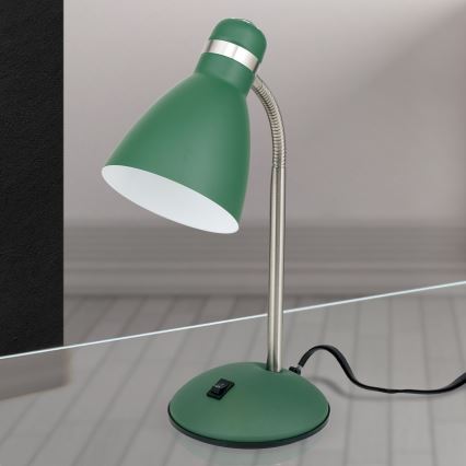 Tischlampe SCHOOL 1xE27/40W/230V grün/mattchrom