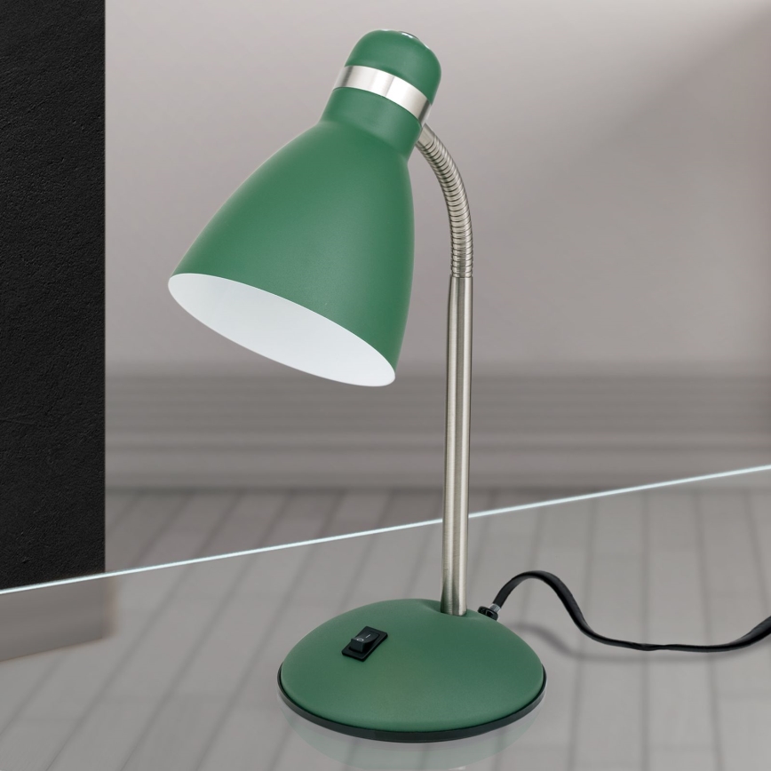 Tischlampe SCHOOL 1xE27/40W/230V grün/mattchrom