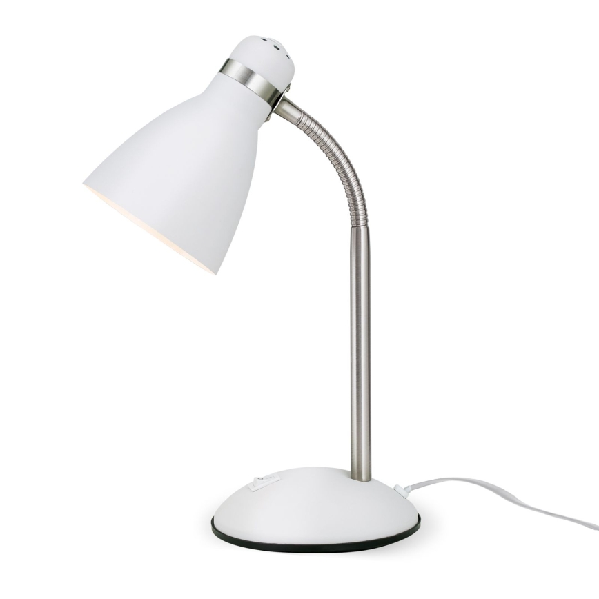 Tischlampe SCHOOL 1xE27/40W/230V weiß/matt-chrom