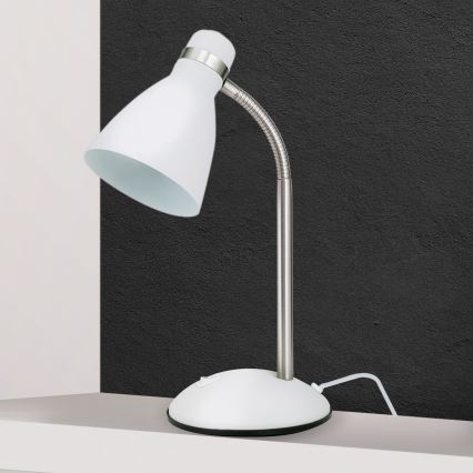 Tischlampe SCHOOL 1xE27/40W/230V weiß/matt-chrom