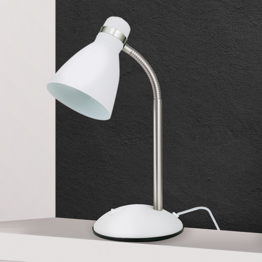 Tischlampe SCHOOL 1xE27/40W/230V weiß/matt-chrom