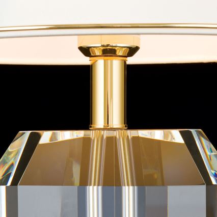 Tischleuchte ALEXIS 1xE27/60W/230V cremefarben/golden/klar