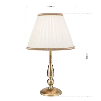 Tischleuchte TONIA 1xE27/60W/230V d 30 cm weiß/bronzen