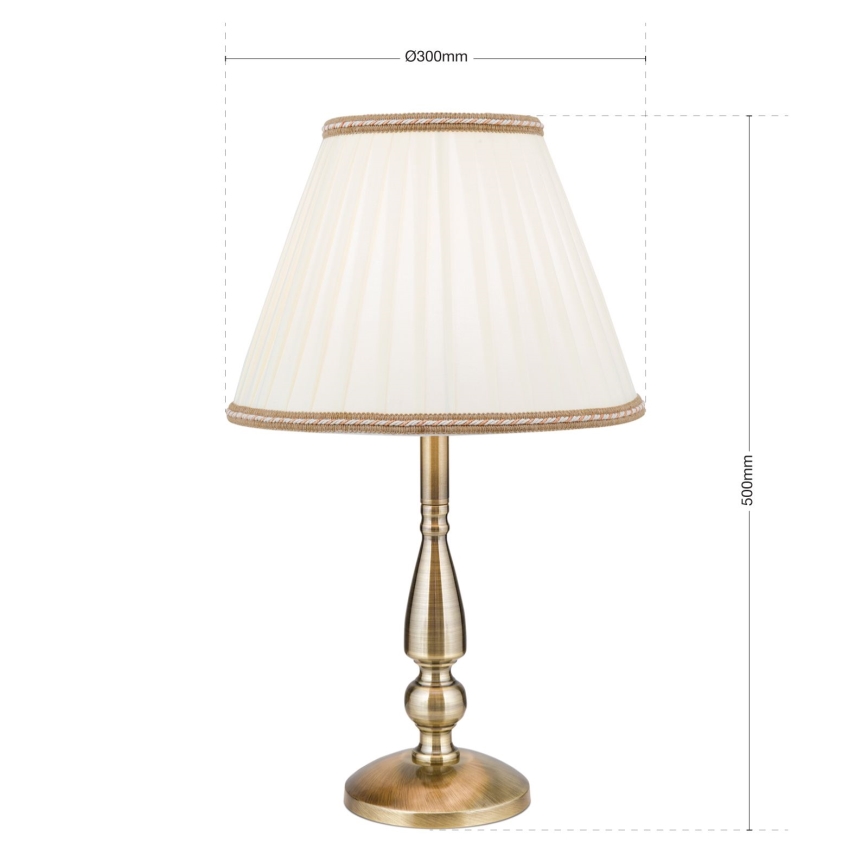 Tischleuchte TONIA 1xE27/60W/230V d 30 cm weiß/bronzen