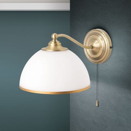 Wandleuchte OLD LAMP 1xE27/40W/230V weiß/Messing