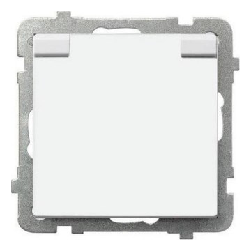 Ospel - Rahmenlose Außensteckdose Schuko 230V SONATA IP44 weiß