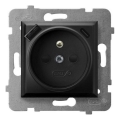 Ospel - rahmenlose Haushaltssteckdose 230 V mit 1× USB-A + 1× USB-C ARIA schwarz