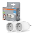 Osram - 2er-Set Smart-Steckdose SMART+ MATTER SCHUKO 2300 W / 230 V / 10 A Wi-Fi, weiß