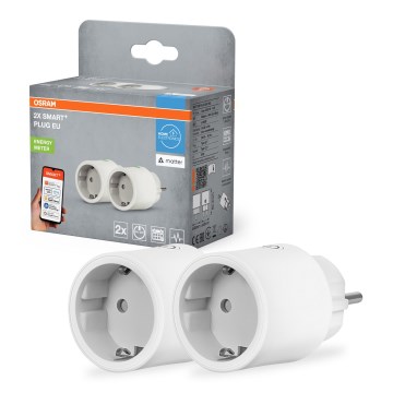 Osram - 2er-Set Smart-Steckdose SMART+ MATTER SCHUKO 2300 W / 230 V / 10 A Wi-Fi, weiß