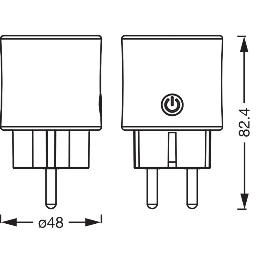 Osram - 2er-Set Smart-Steckdose SMART+ MATTER SCHUKO 2300 W / 230 V / 10 A Wi-Fi, weiß