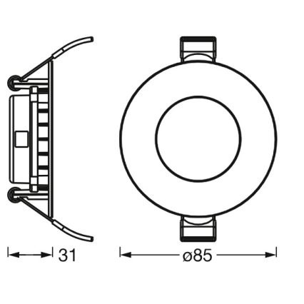 Osram - 3er-Set LED-Einbauleuchte SLIM, 4,5 W, 230 V