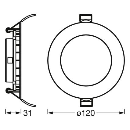 Osram - SET 3x LED-Einbaustrahler SPOT LED/8W/230V 3000K pr. 12 cm weiß