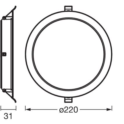 Osram - 6er-Set LED-Einbauleuchte ESSENTIAL LED/18W/230V 4000K Ø 22 cm weiß