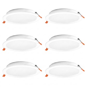 Osram - 6er-Set LED-Einbauleuchten ESSENTIAL LED, 18 W / 230 V, 6500 K, Ø 22 cm, weiß