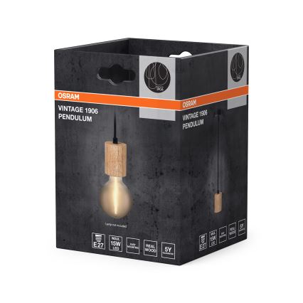 Osram - Anschlusskabel PENDULUM CYLINDER 1xE27/15W/230V Holz