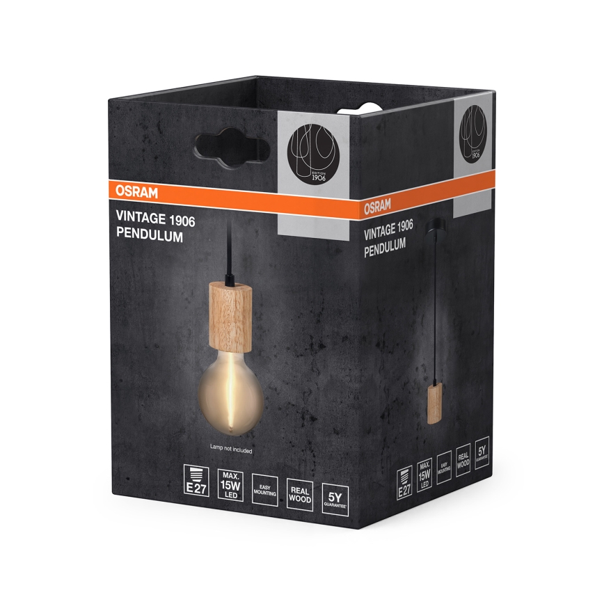 Osram - Anschlusskabel PENDULUM CYLINDER 1xE27/15W/230V Holz