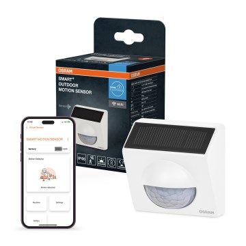 Osram - Außen-Solar-Bewegungsmelder SMART+ 3,7 V, weiß, IP65, Wi‑Fi, 800 mAh