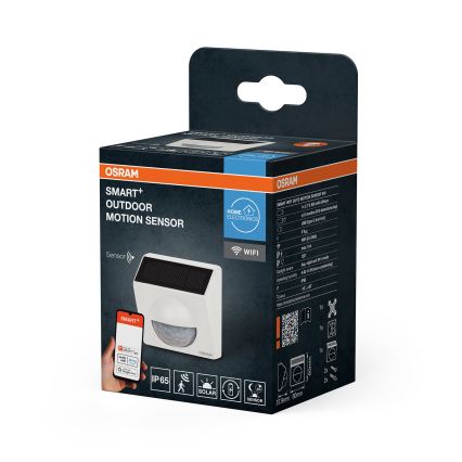 Osram - Außen-Solar-Bewegungsmelder SMART+ 3,7 V, weiß, IP65, Wi‑Fi, 800 mAh