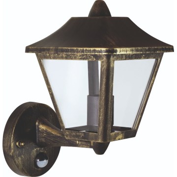 Osram - Außenwandleuchte mit Sensor TRADITION UP 1xE27/60W/230V IP44 Patina/Gold