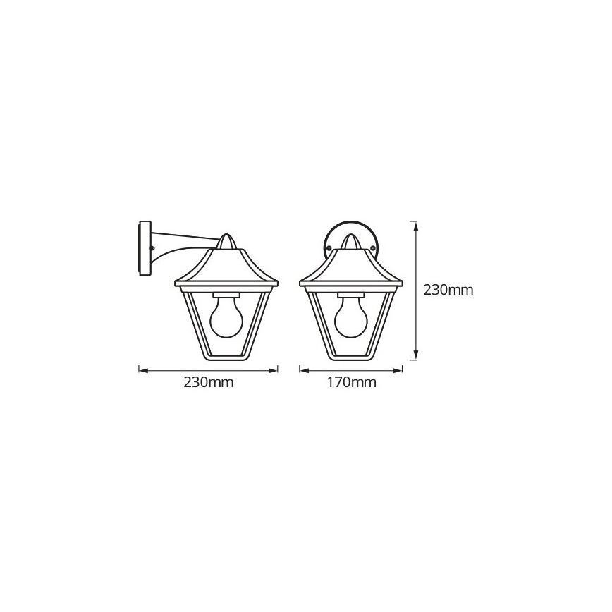 Osram - Außenwandleuchte TRADITION DOWN 1xE27/60W/230V IP44 Patina/Gold