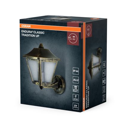 Osram - Außenwandleuchte TRADITION UP 1xE27/60W/230V IP44 Patina/Gold