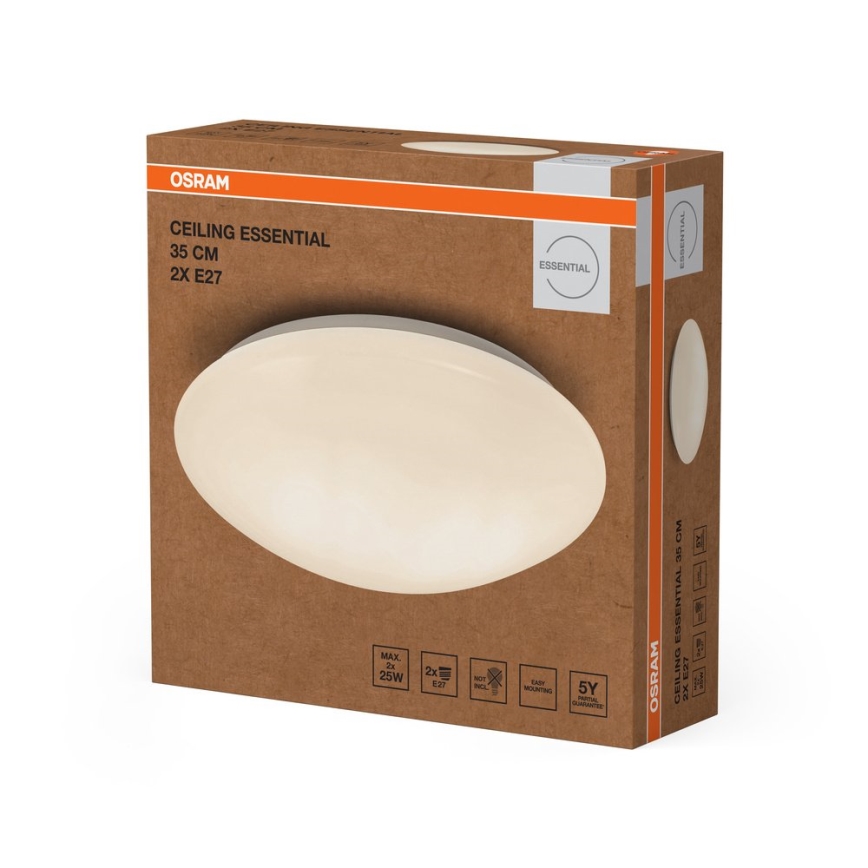 Osram - Deckenleuchte CEILING ESSENTIAL 2xE27/25W/230V Ø 35 cm weiß