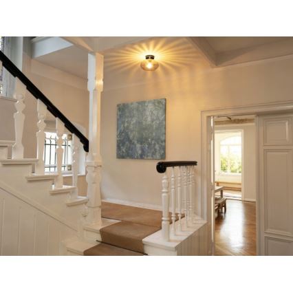 Osram - Deckenleuchte DECOR SMOKE 1xE27/12W/230V Ø 28 cm schwarz/rauchgrau