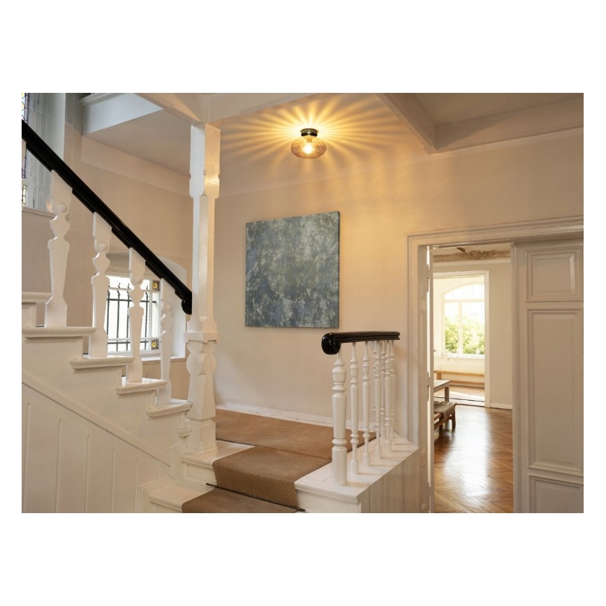 Osram - Deckenleuchte DECOR SMOKE 1xE27/12W/230V Ø 28 cm schwarz/rauchgrau