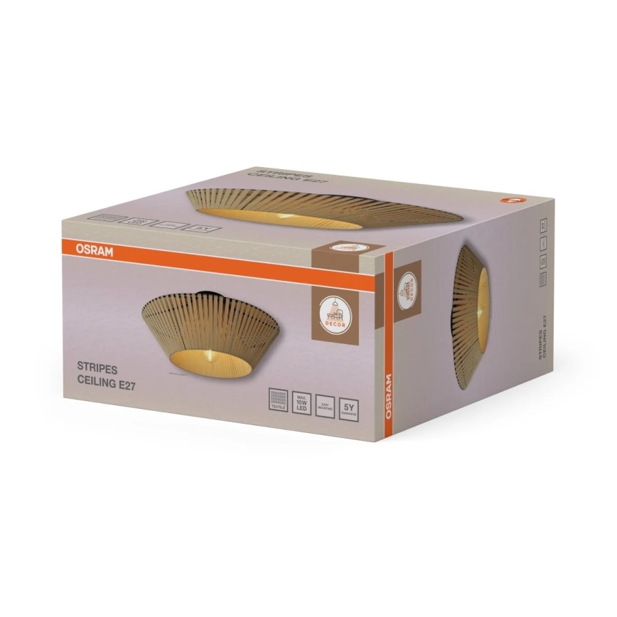 Osram - Deckenleuchte DECOR STRIPES 1xE27/10W/230V, Ø 40,5 cm, beige
