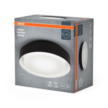 Osram - Deckenleuchte ORBIS MADRID 2xE27/10W/230V Ø 29 cm schwarz