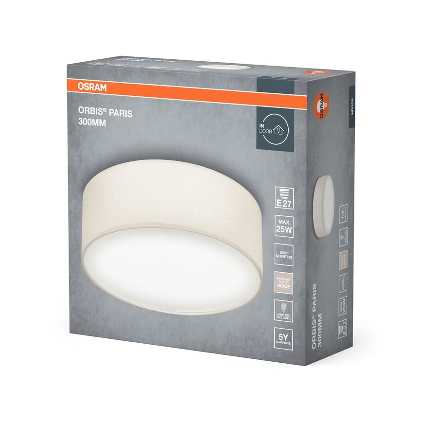 Osram - Deckenleuchte ORBIS PARIS 1xE27/25W/230V Ø 30 cm creme