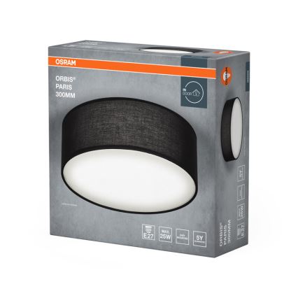 Osram - Deckenleuchte ORBIS PARIS 1xE27/25W/230V Ø 30 cm schwarz