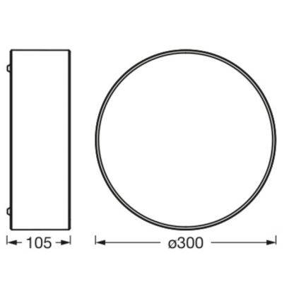 Osram - Deckenleuchte ORBIS PARIS 1xE27/25W/230V Ø 30 cm schwarz