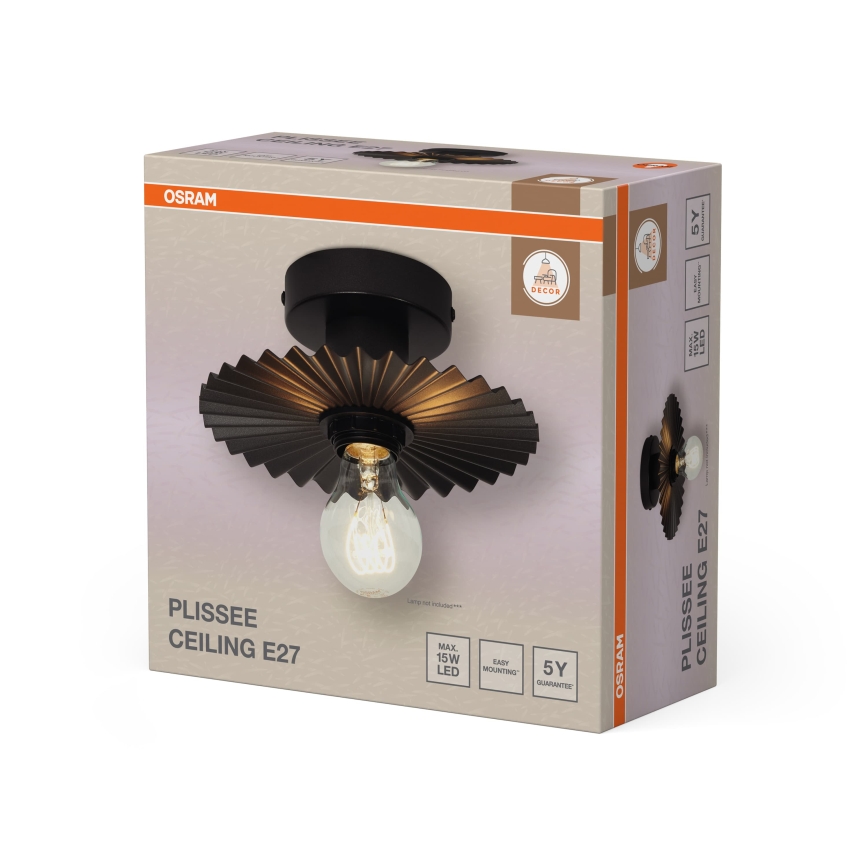 Osram - Deckenleuchte PLISSEE 1xE27/15W/230V Ø 20 cm anthrazit