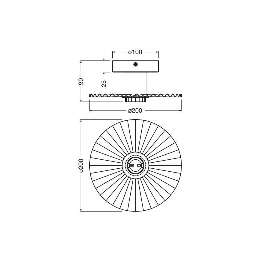 Osram - Deckenleuchte PLISSEE 1xE27/15W/230V Ø 20 cm anthrazit