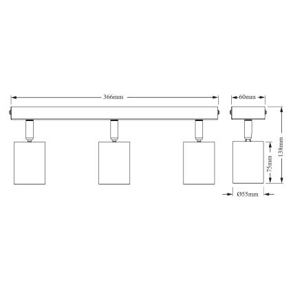 Osram - Deckenspot ELEMENTAL 3xGU10/6W/230V